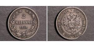 2 Mark Gran Ducado de Finlandia (1809 - 1917) Plata Alejandro III (1845 -1894)