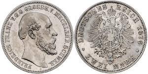 2 Mark Mecklemburgo-Schwerin (1352-1918) Plata Federico Francisco II de Mecklemburgo-Schwerin