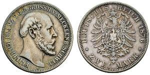 2 Mark Mecklemburgo-Schwerin (1352-1918) Plata Federico Francisco II de Mecklemburgo-Schwerin