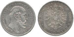 2 Mark Mecklemburgo-Schwerin (1352-1918) Plata Federico Francisco II de Mecklemburgo-Schwerin