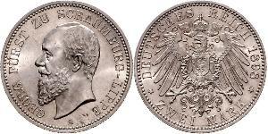 2 Mark Principado de Lippe (1123 - 1918) Plata Jorge de Schaumburg-Lippe