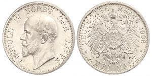 2 Mark Principado de Lippe (1123 - 1918) Plata Leopoldo IV de Lippe