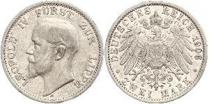 2 Mark Principado de Lippe (1123 - 1918) Plata Leopoldo IV de Lippe