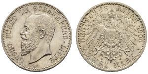 2 Mark Principado de Lippe (1123 - 1918) Plata Jorge de Schaumburg-Lippe