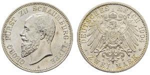 2 Mark Principado de Lippe (1123 - 1918) Plata Jorge de Schaumburg-Lippe