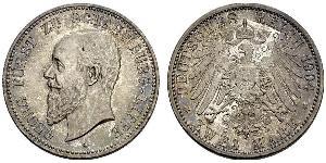 2 Mark Principado de Lippe (1123 - 1918) Plata Jorge de Schaumburg-Lippe