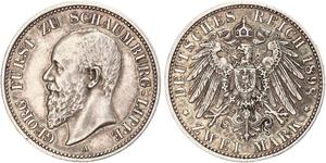 2 Mark Principado de Lippe (1123 - 1918) Plata Jorge de Schaumburg-Lippe