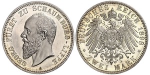 2 Mark Principado de Lippe (1123 - 1918) Plata Jorge de Schaumburg-Lippe