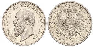 2 Mark Principado de Lippe (1123 - 1918) Plata Jorge de Schaumburg-Lippe