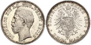 2 Mark Principado de Reuss (línea mayor) (1778 - 1918) Plata Enrique XIV de Reuss (línea menor)