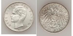 2 Mark Reino de Baviera (1806 - 1918) Plata Otón I de Baviera(1848 – 1916)