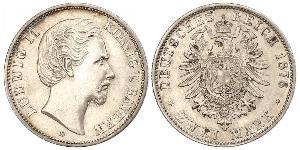 2 Mark Reino de Baviera (1806 - 1918) Plata Luis II de Baviera(1845 – 1886)