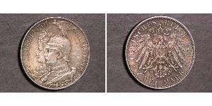 2 Mark Reino de Prusia (1701-1918) Plata Wilhelm II, German Emperor (1859-1941)