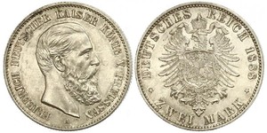 2 Mark Reino de Prusia (1701-1918) Plata Federico III de Alemania (1831-1888)