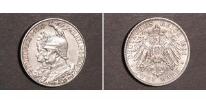 2 Mark Reino de Prusia (1701-1918) Plata Wilhelm II, German Emperor (1859-1941)