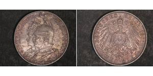 2 Mark Reino de Prusia (1701-1918) Plata Wilhelm II, German Emperor (1859-1941)