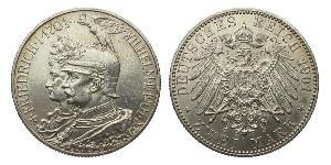 2 Mark Reino de Prusia (1701-1918) Plata Wilhelm II, German Emperor (1859-1941)