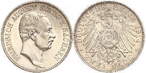 2 Mark Reino de Sajonia (1806 - 1918) Plata Federico Augusto III de Sajonia (1865-1932)