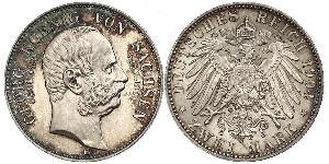 2 Mark Reino de Sajonia (1806 - 1918) Plata Jorge I de Sajonia