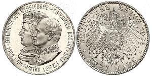 2 Mark Reino de Sajonia (1806 - 1918) Plata Federico Augusto III de Sajonia (1865-1932)