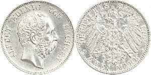 2 Mark Reino de Sajonia (1806 - 1918) Plata Alberto I de Sajonia