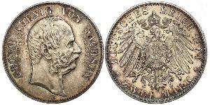 2 Mark Reino de Sajonia (1806 - 1918) Plata Jorge I de Sajonia