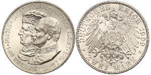 2 Mark Reino de Sajonia (1806 - 1918) Plata Federico Augusto III de Sajonia (1865-1932)