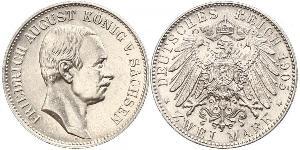 2 Mark Reino de Sajonia (1806 - 1918) Plata Federico Augusto III de Sajonia (1865-1932)