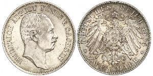 2 Mark Reino de Sajonia (1806 - 1918) Plata Federico Augusto III de Sajonia (1865-1932)