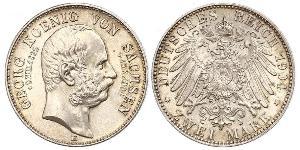 2 Mark Reino de Sajonia (1806 - 1918) Plata Jorge I de Sajonia