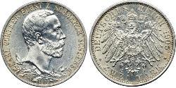 2 Mark Schwarzburgo-Sondershausen (1599-1920) Plata 