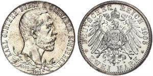 2 Mark Schwarzburgo-Sondershausen (1599-1920) Plata 