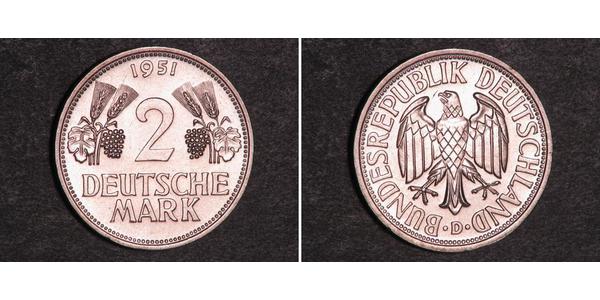 2 Mark Germania Ovest (1949-1990) Rame/Nichel 