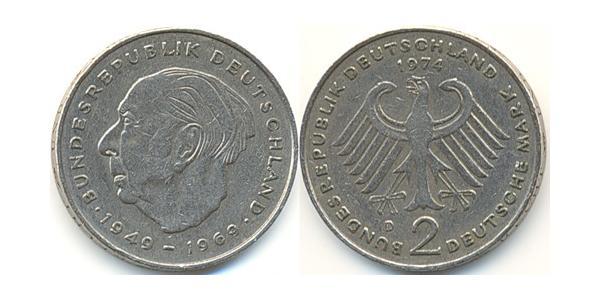 2 Mark Germania Ovest (1949-1990) Rame/Nichel 