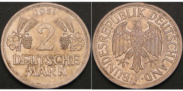 2 Mark Germania Ovest (1949-1990) Rame/Nichel 