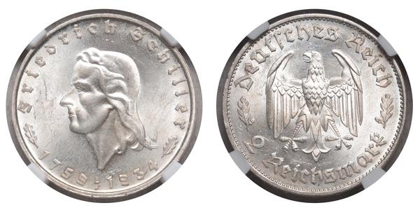 2 Mark Deutsches Reich (1933-1945) Silber 