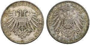 2 Mark Free City of Lübeck Silber 