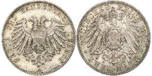 2 Mark Free City of Lübeck Silber 