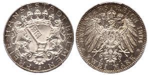 2 Mark Freie Hansestadt Bremen Silber 