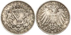 2 Mark Freie Hansestadt Bremen Silber 