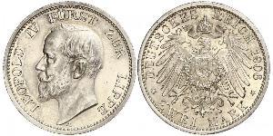 2 Mark Fürstentum Lippe (1123 - 1918) Silber Leopold IV. (Lippe)
