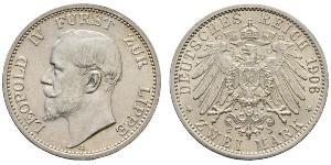 2 Mark Fürstentum Lippe (1123 - 1918) Silber Leopold IV. (Lippe)