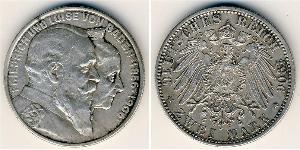 2 Mark Grand Duchy of Baden (1806-1918) Silber Friedrich I. (Baden, Großherzog) (1826 - 1907)