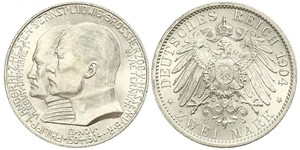 2 Mark Großherzogtum Hessen (1806 - 1918) Silber Ernst Ludwig (Hessen-Darmstadt, Großherzog) (1868 - 1937)