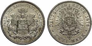 2 Mark Hamburg / Deutschland Silber 