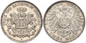 2 Mark Hamburg / Deutschland Silber 