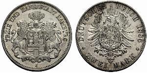 2 Mark Hamburg / Deutschland Silber 