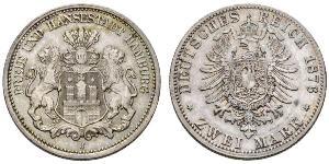2 Mark Hamburg / Deutschland Silber 