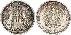 2 Mark Hamburg / Deutschland Silber 