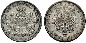 2 Mark Hamburg / Deutschland Silber 